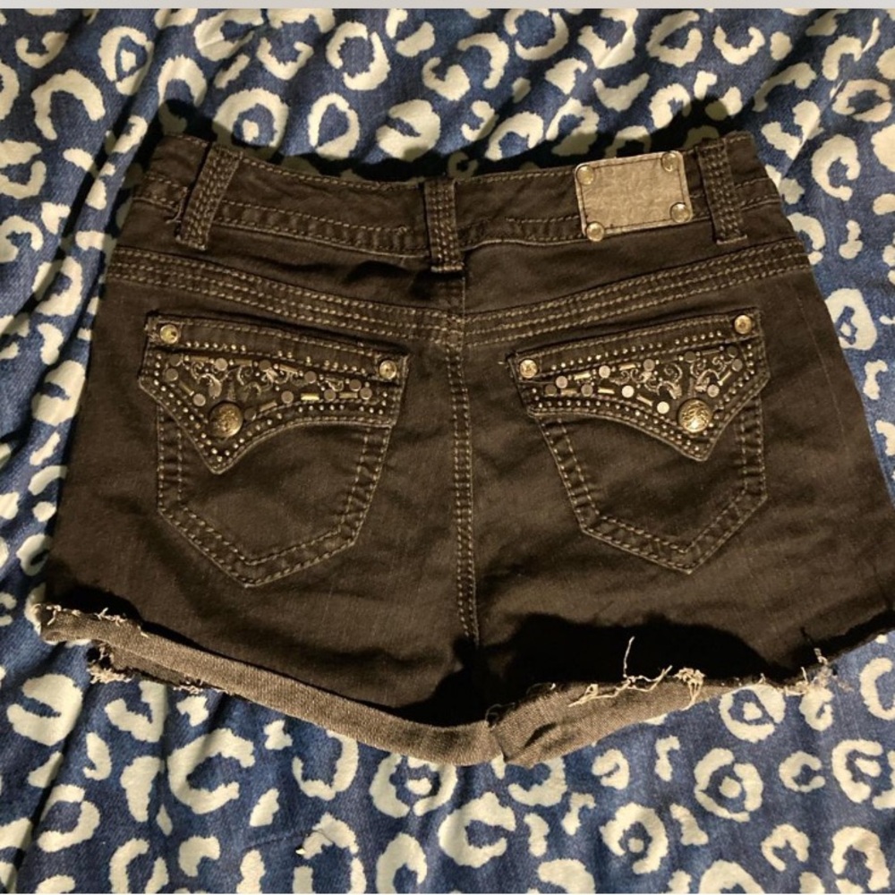 Black mid rise, Mc bling shorts